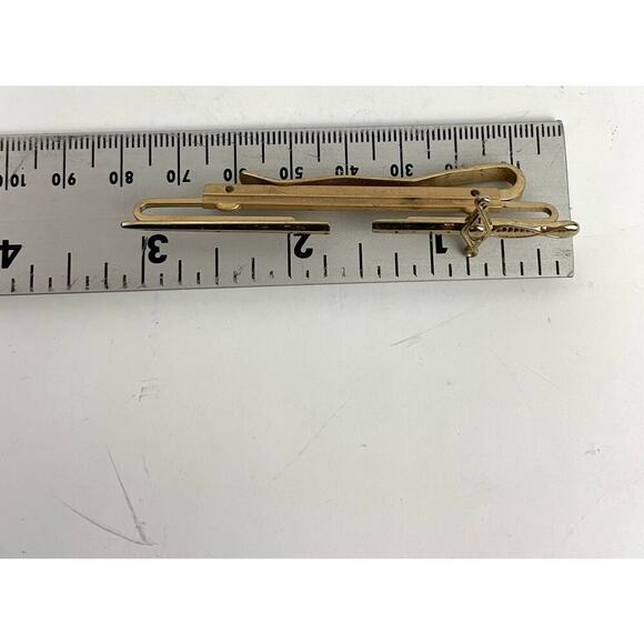 VTG Lot of 3 HICKOK Arrow & Sword Gold Tie Bar ROTC Dress Uniform Wreath SIGNED - Picture 14 of 14